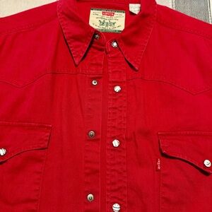 Levi's Sz L 90’s Vintage Pearl Snap Denim Western long sleeve button down shirt